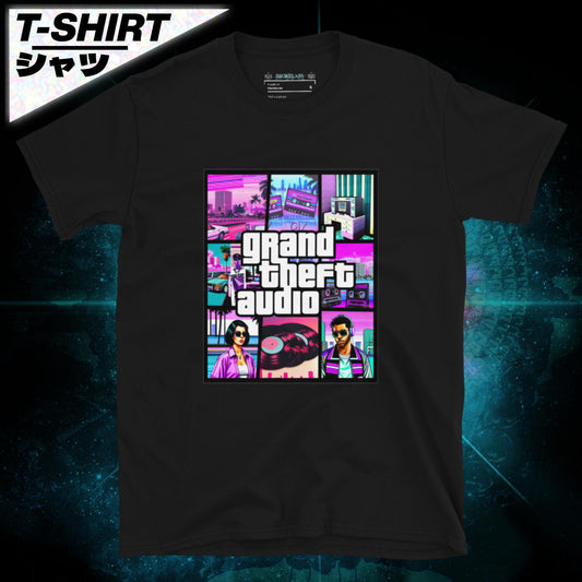 Grand Theft Audio - vaporwave T shirt GTA shirt 80s style synthwave collage