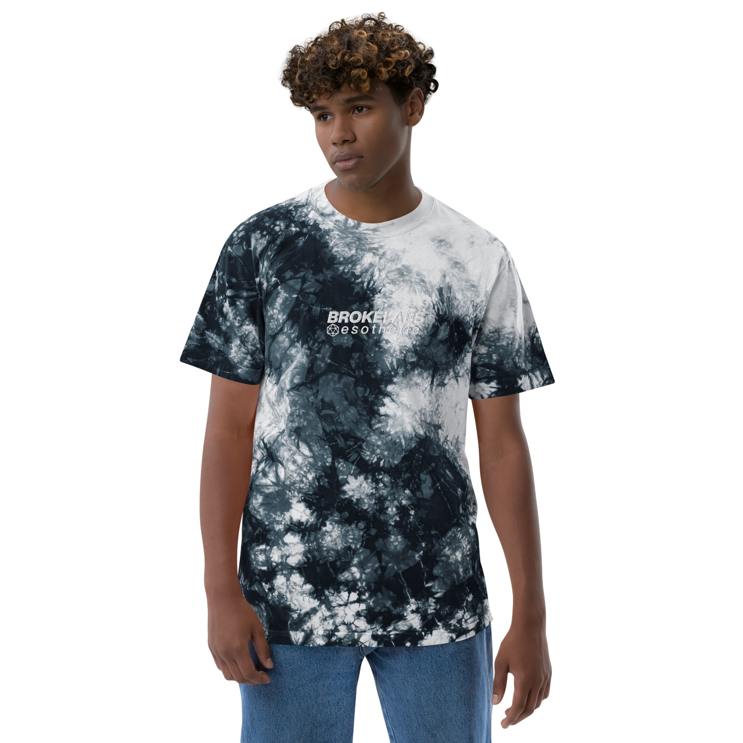 ESOTHETIC - Oversized Embroidered Tie-Dye T-Shirt