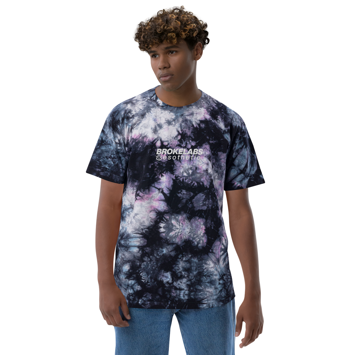 ESOTHETIC - Oversized Embroidered Tie-Dye T-Shirt