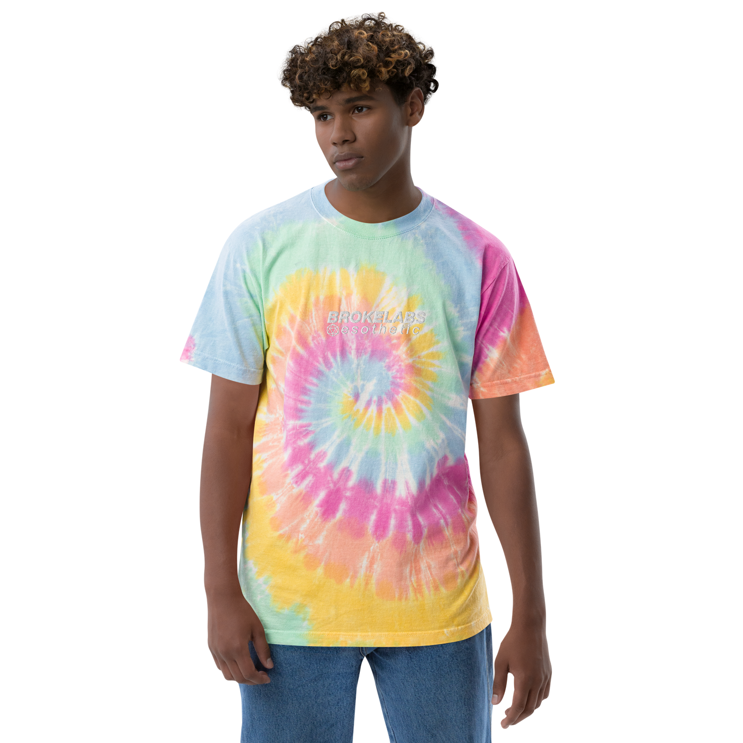 ESOTHETIC - Oversized Embroidered Tie-Dye T-Shirt